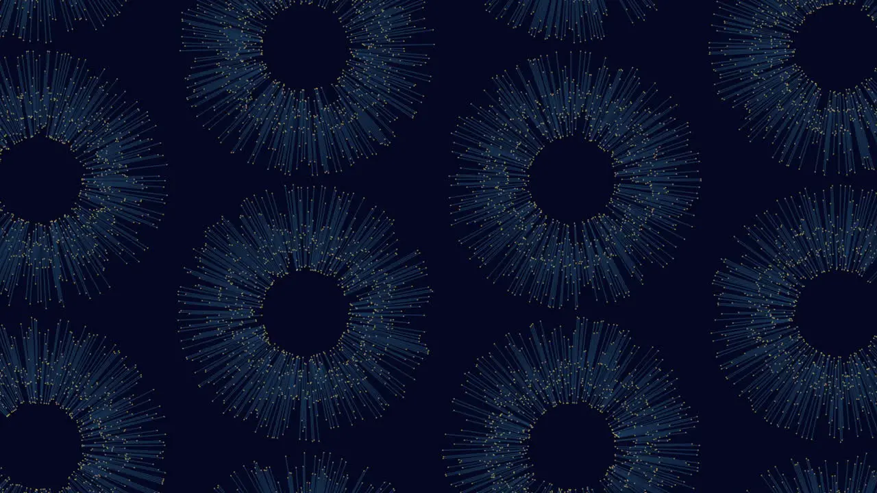 Abstract blue and black circle pattern with intricate lines