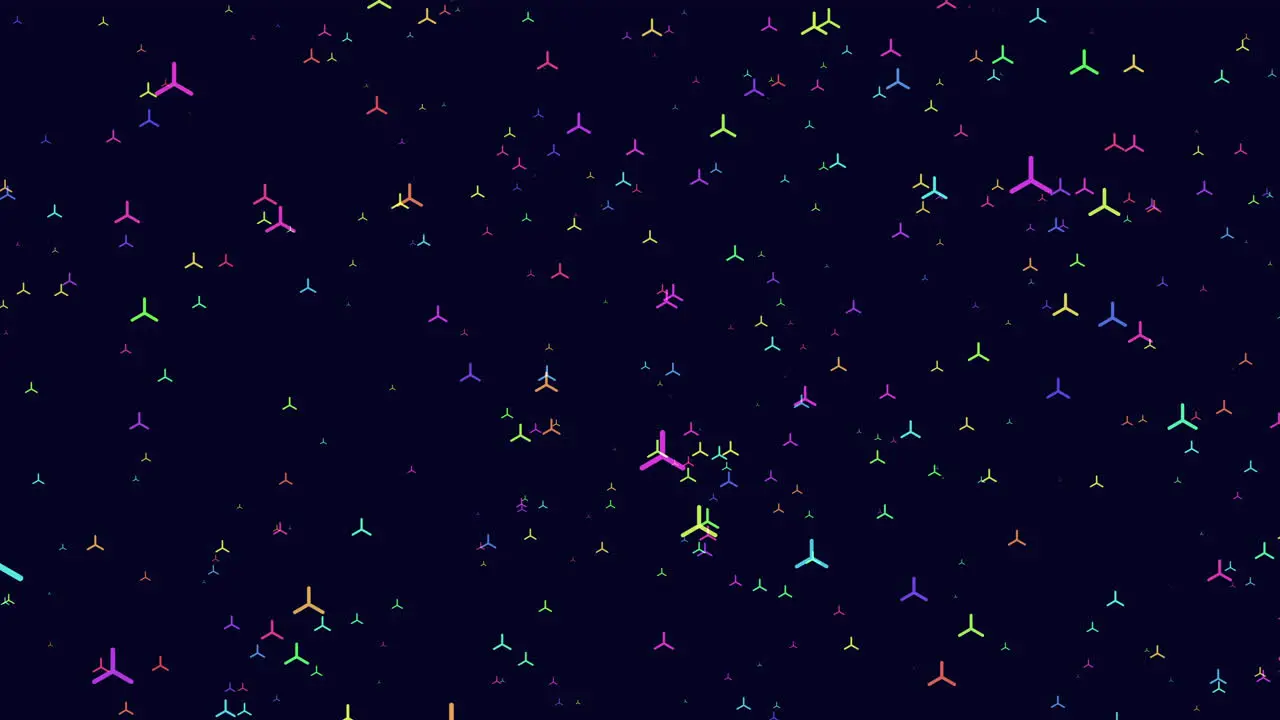 Vibrant dots creating unique patterns on dark background