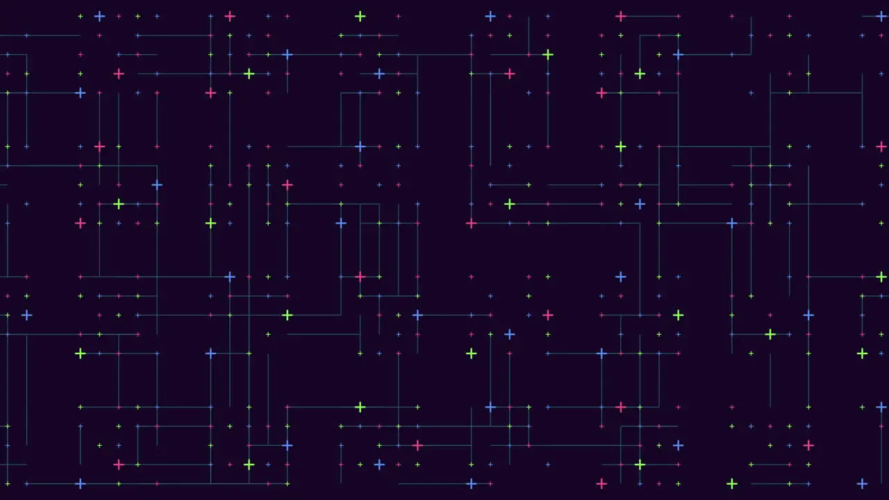 Colorful Dot Grid And Stars On A Dark Canvas