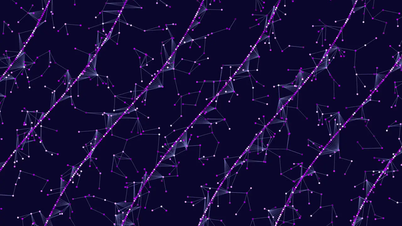 Futuristic Network Of Purple Lines And Dots