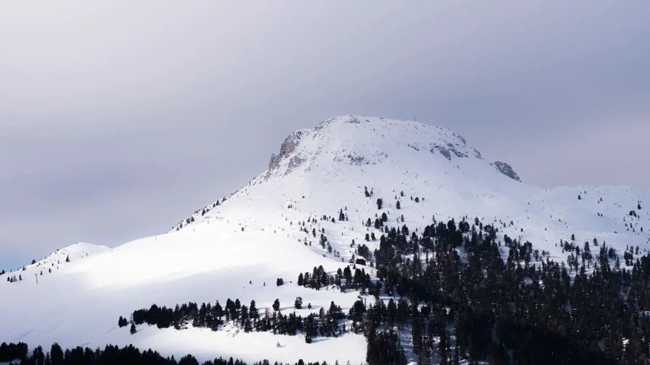  Motion lapse of snow-capped Corno Bianco mountain Italy