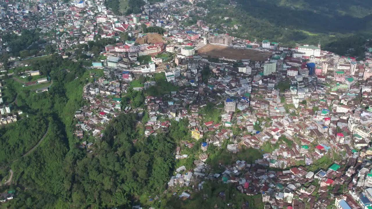 Kohima town aerial view shows entire view