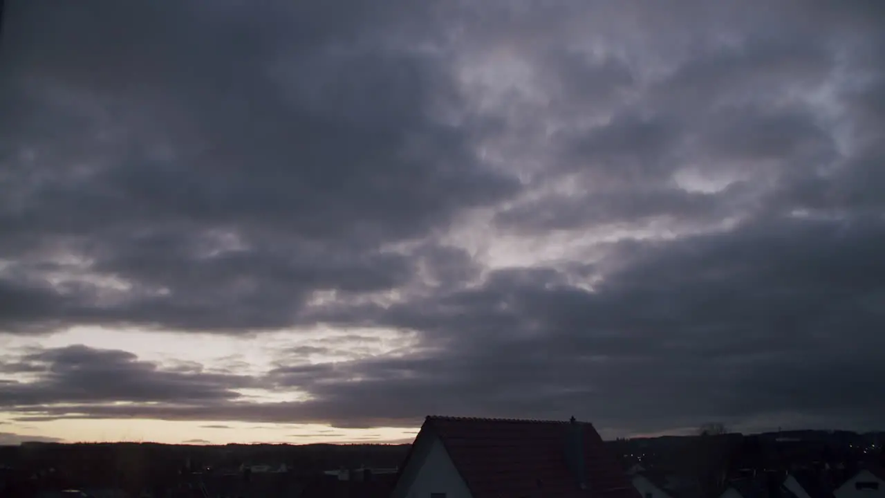 Super wide Timelapse shot of a sunset in Weißenhorn South Germany