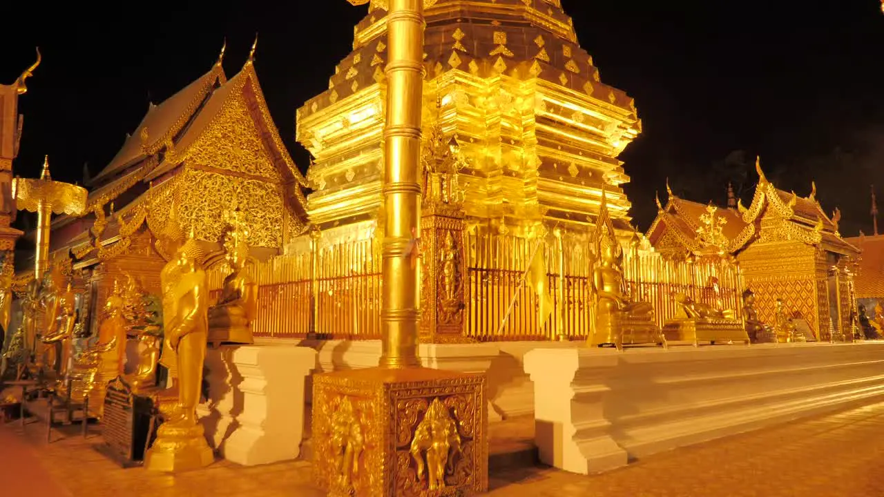 Doi Suthep temple nighttime view in Chiang Mai Thailand