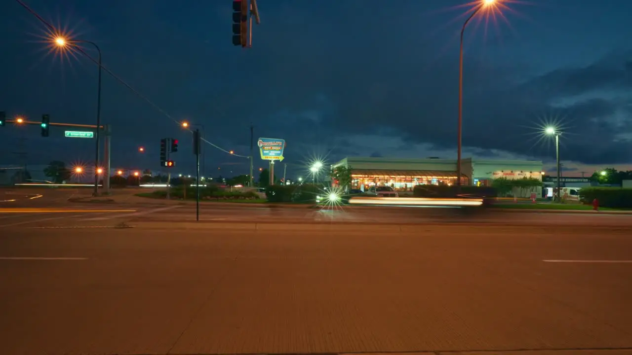 Timelapse Famous Portillos restaurant outside sign