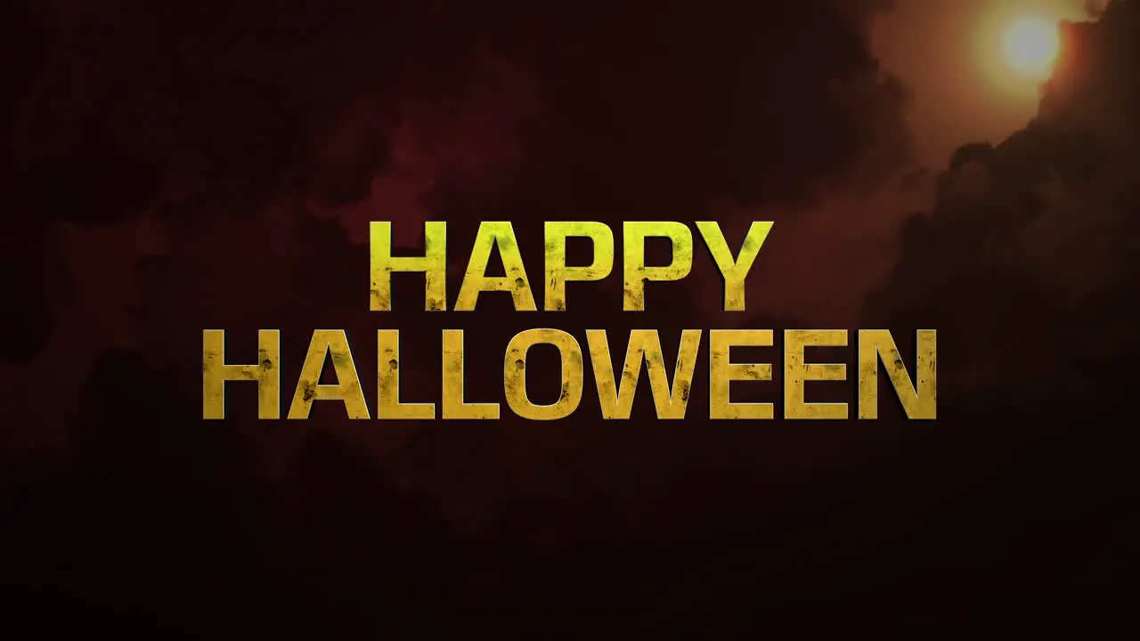 Happy Halloween Text In A Cinematic Night Sky