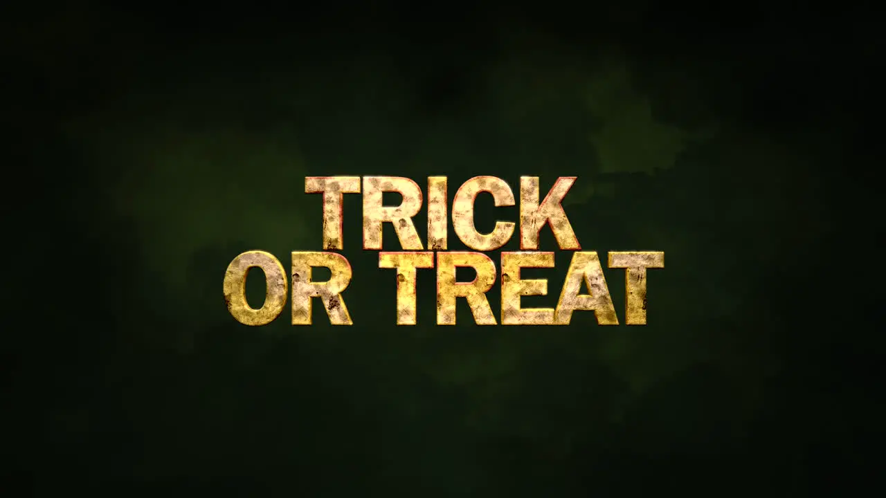 Ominous Clouds Forming Trick Or Treat Text In A Cinematic Night Sky