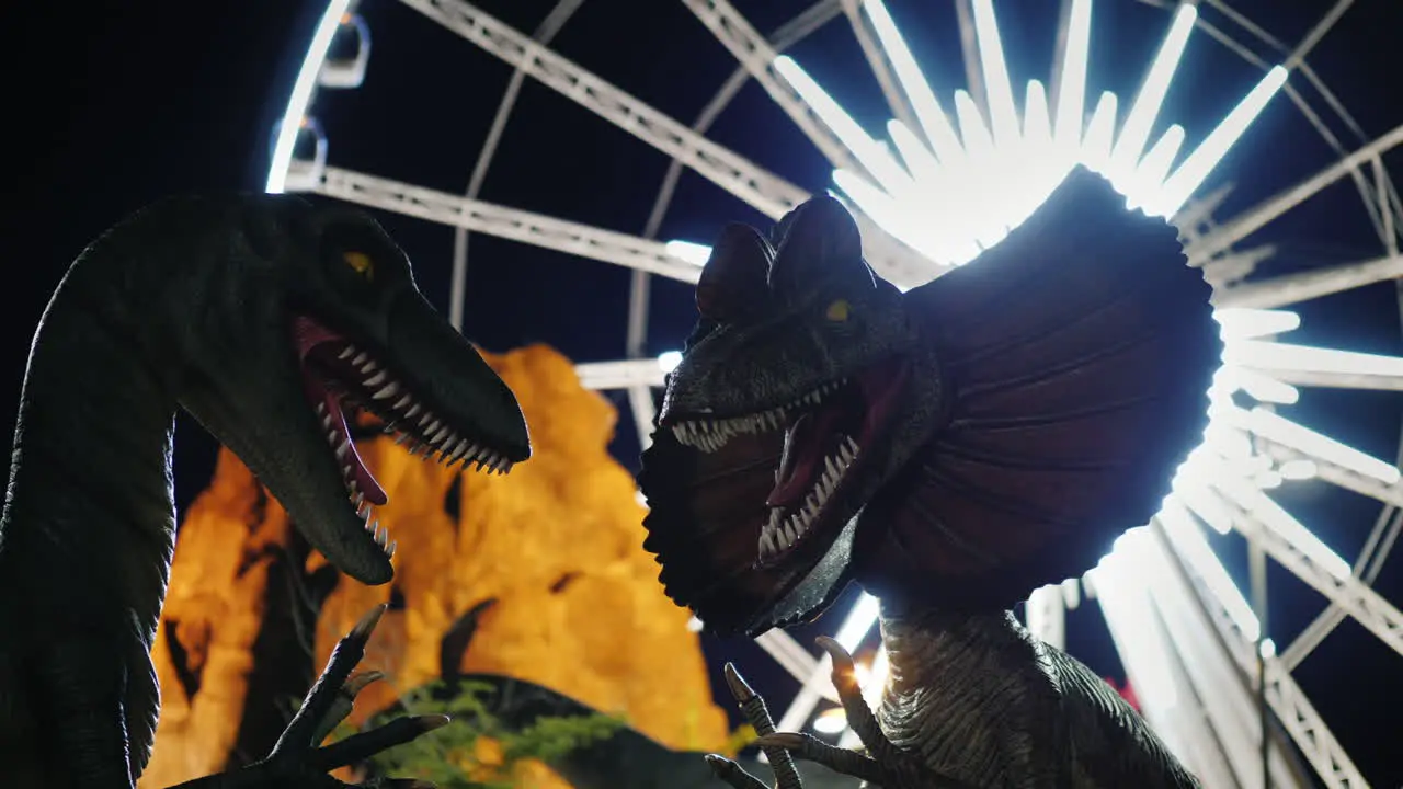 Model Dinosaurs in Fairground