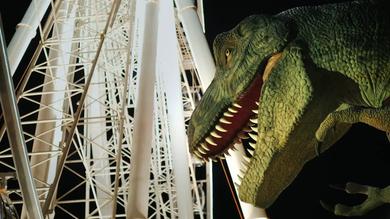 Dinosaur Head and Ferris Wheel