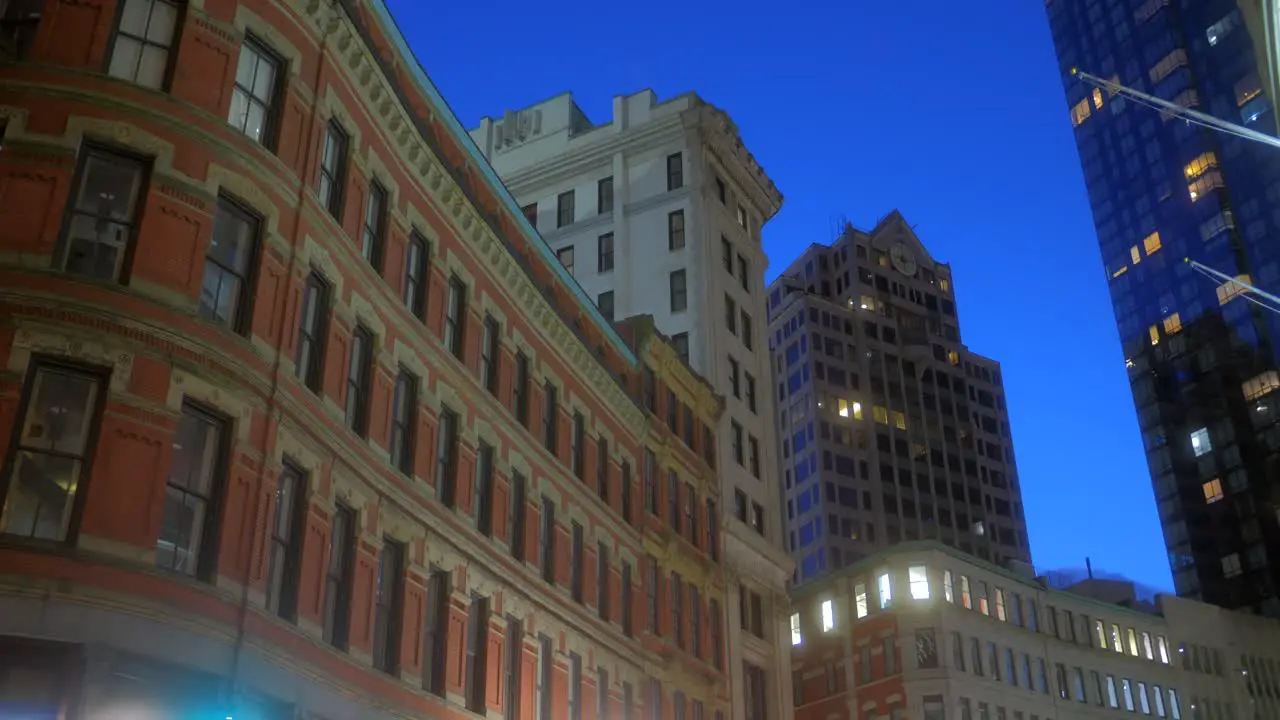 Cinematic View Of Boston North End Cityscape By Night