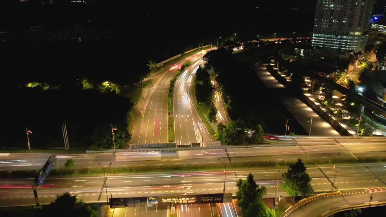 Rush hour traffic at night in Kuala Lumpur