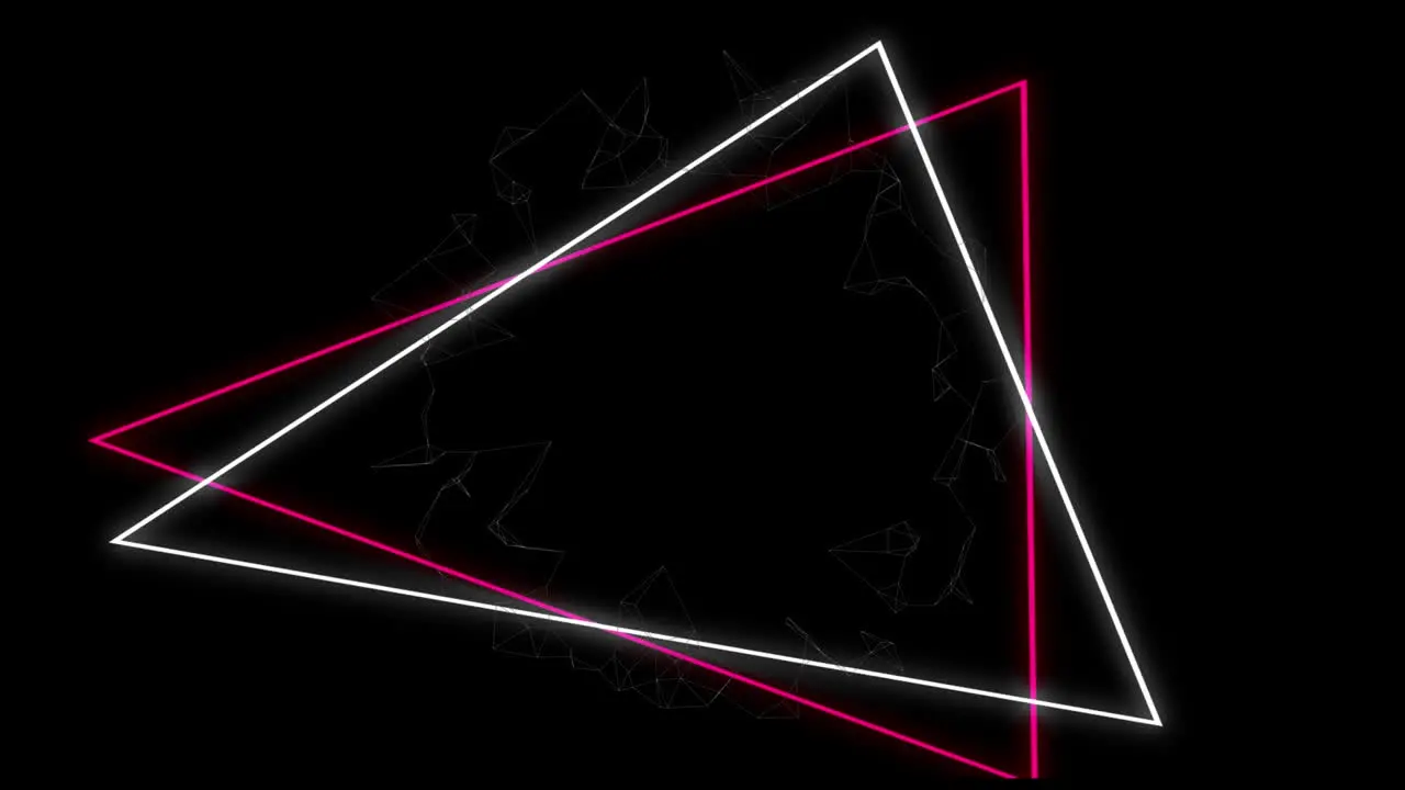 Animation of colorful geometrical shapes over black background