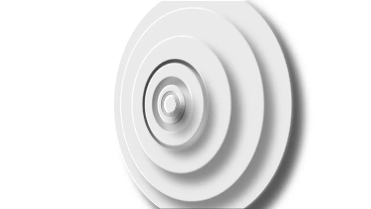 Animation of white circle layers pulsating on white background