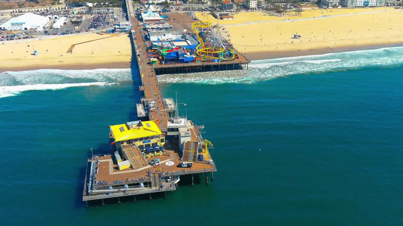 Santa Monica Pier | Aerial Oribit Shot | Afternoon Lighting