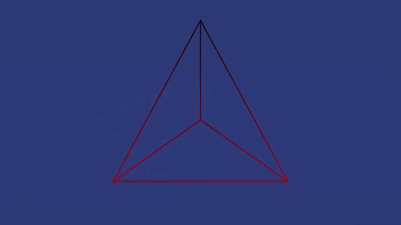 Animation of moving triangle on blue background