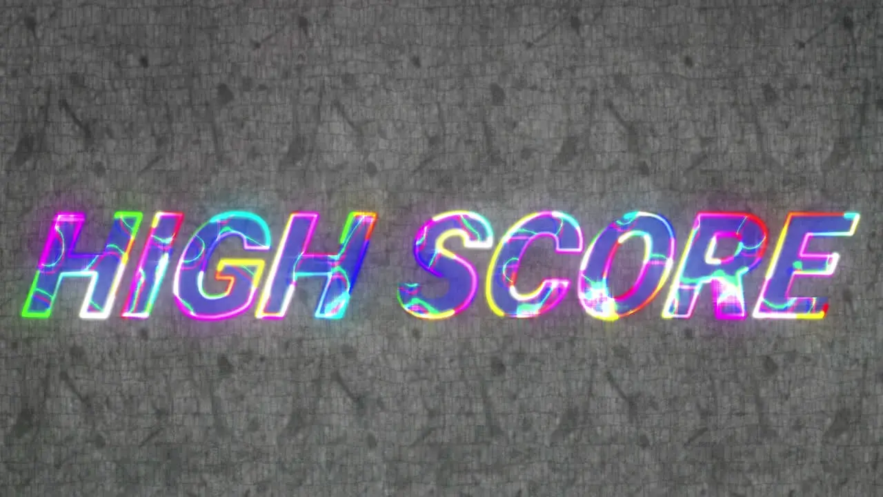 Animation of high score text on grey background