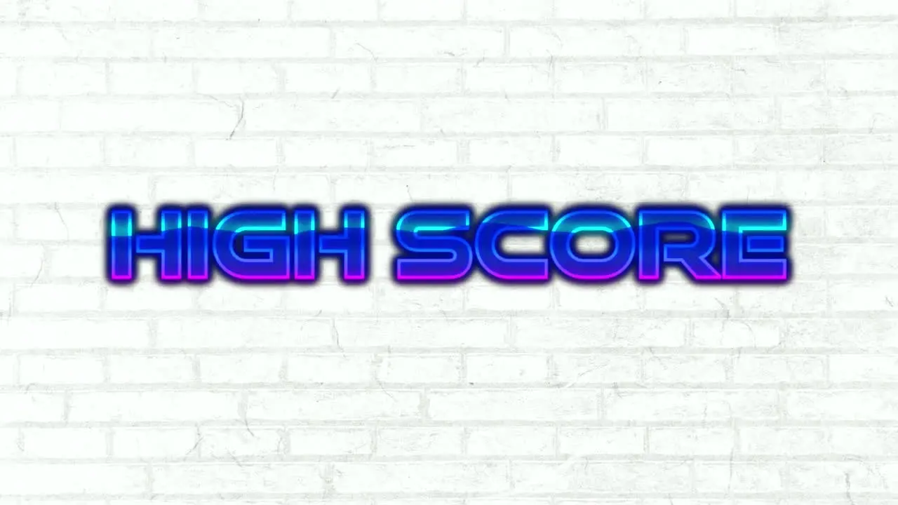 Animation of high score text on white background