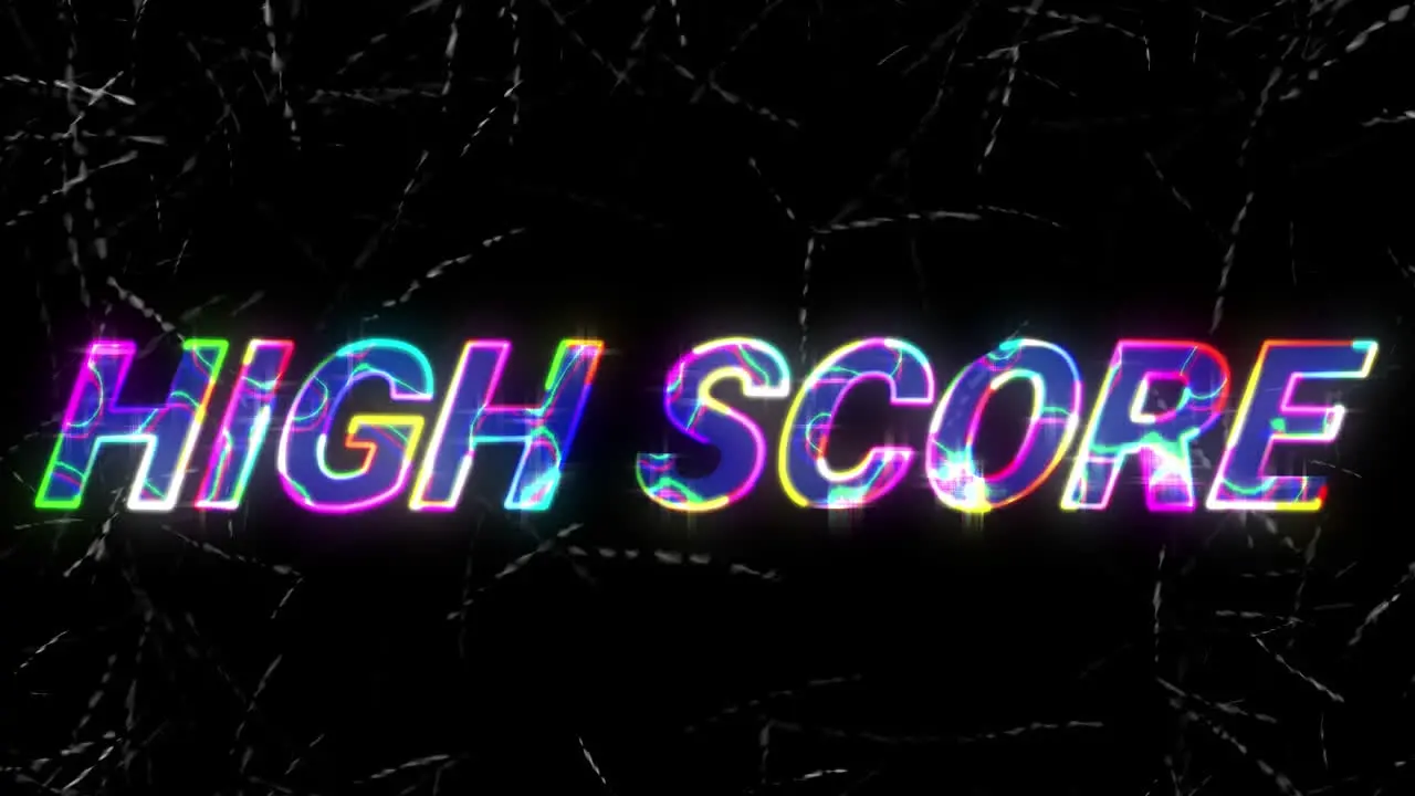 Animation of high score text on black background