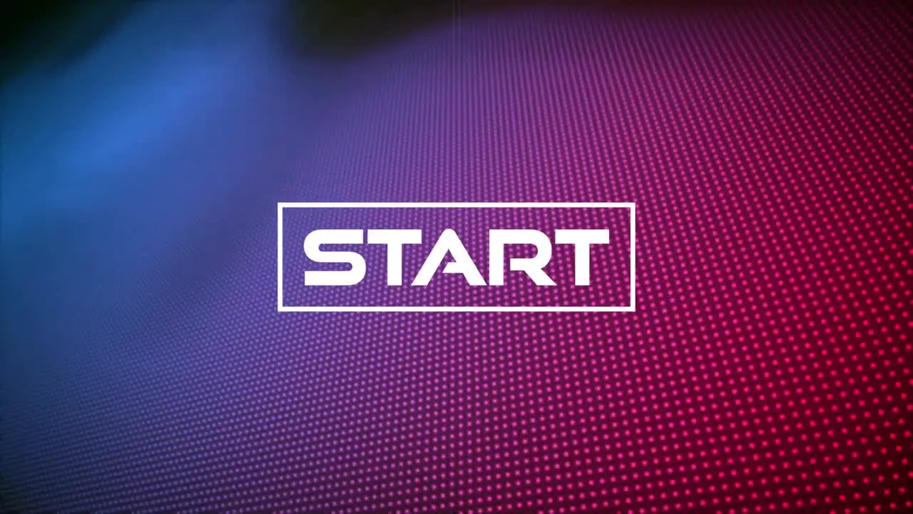 Animation of start text on colorful background