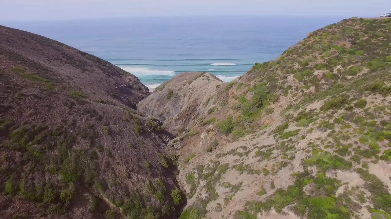 Surf spot in the Algarve Portugal Aerial shot