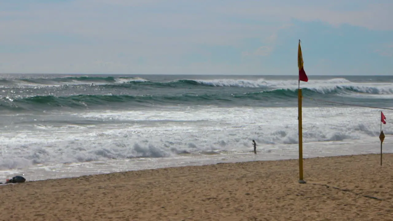 Big waves crashing at the beach in Mexico