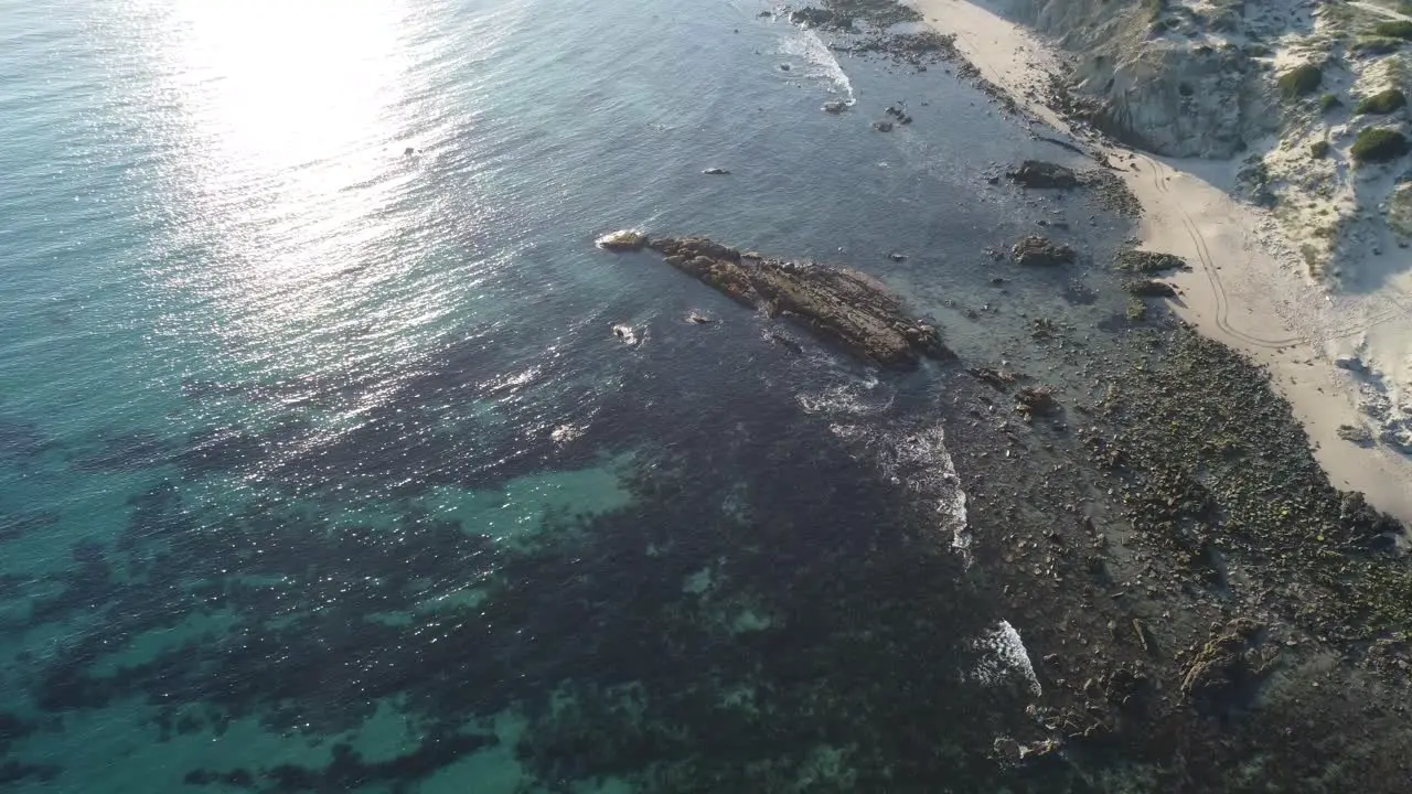 reef and beach frome above by drone punta paloma in tarifa spain