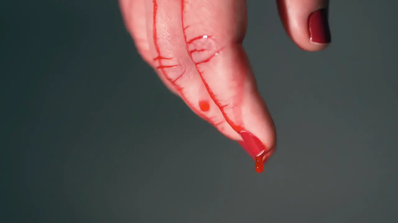 Bloody girl's hand