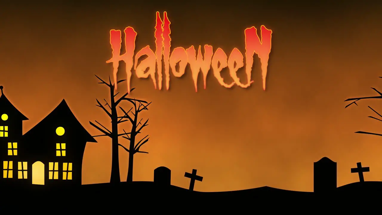 Halloween theme silhouette animation loop