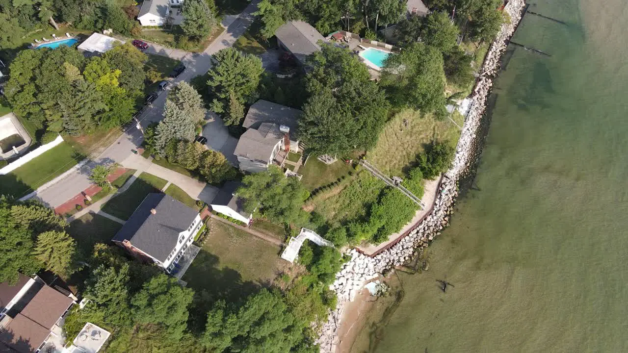 Gimbal Zoom and movement over Lake MI Coastline