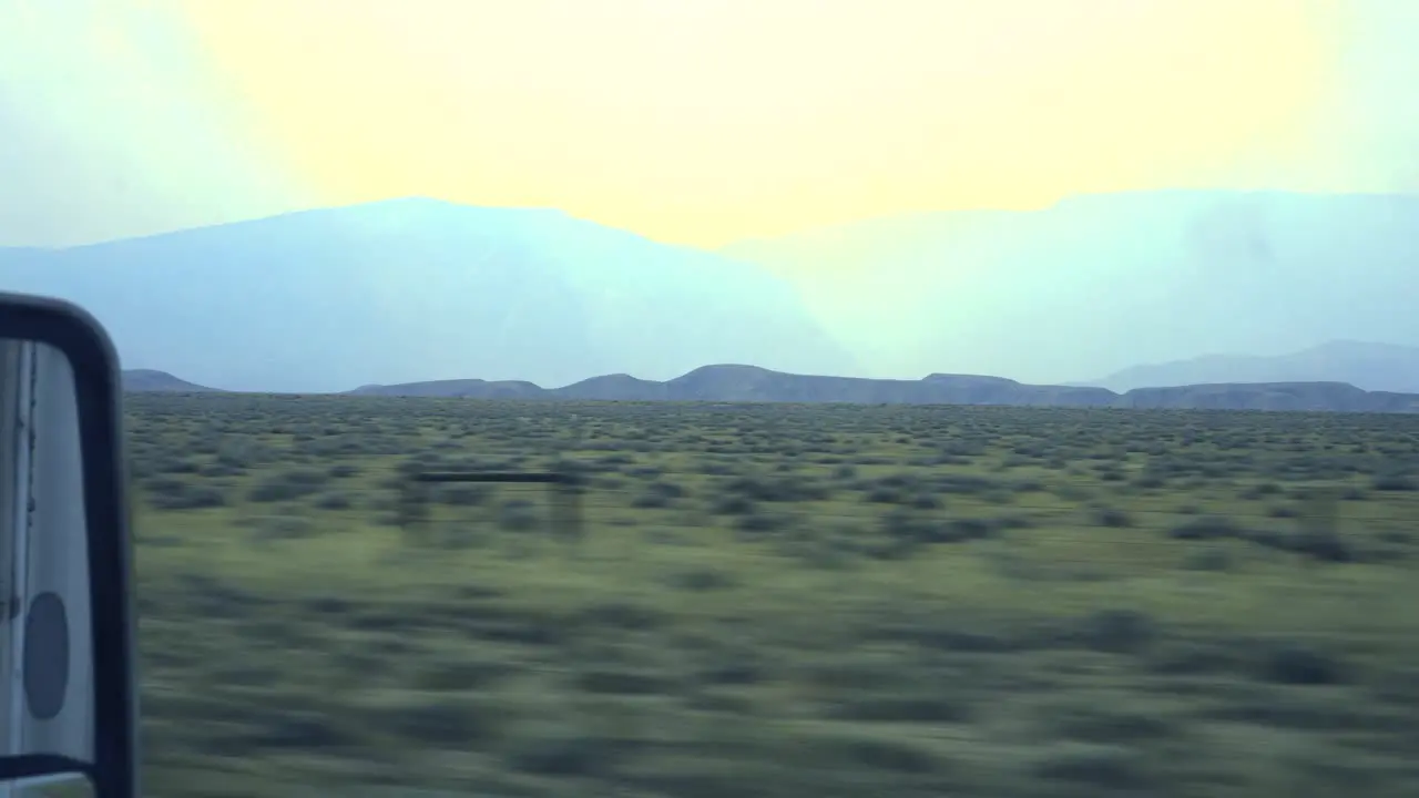 Driving through nature on a cold morning in South Dakota United States