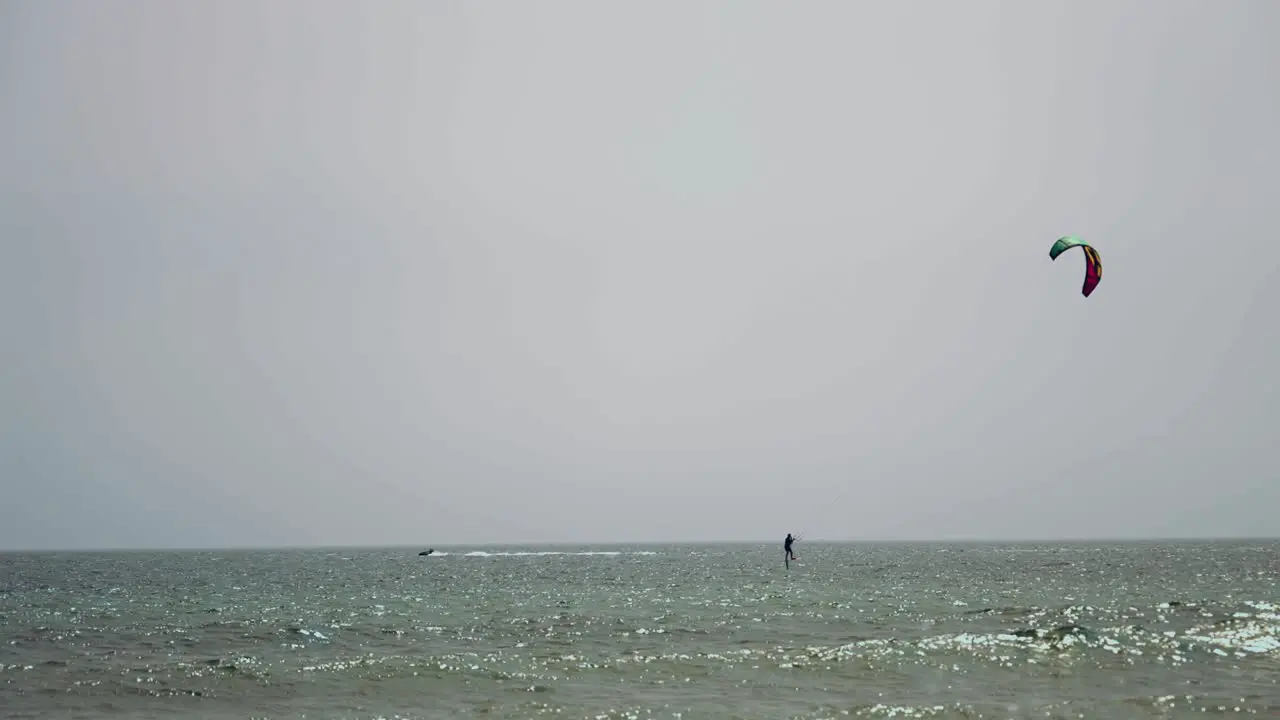 Kite surfing in slow motion