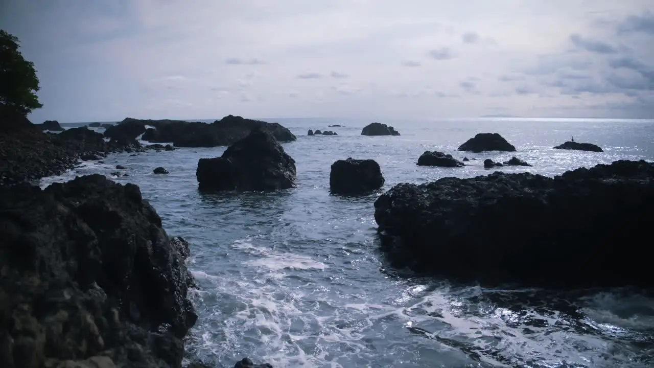 A rocky coastline on the west coast of Costa Rica