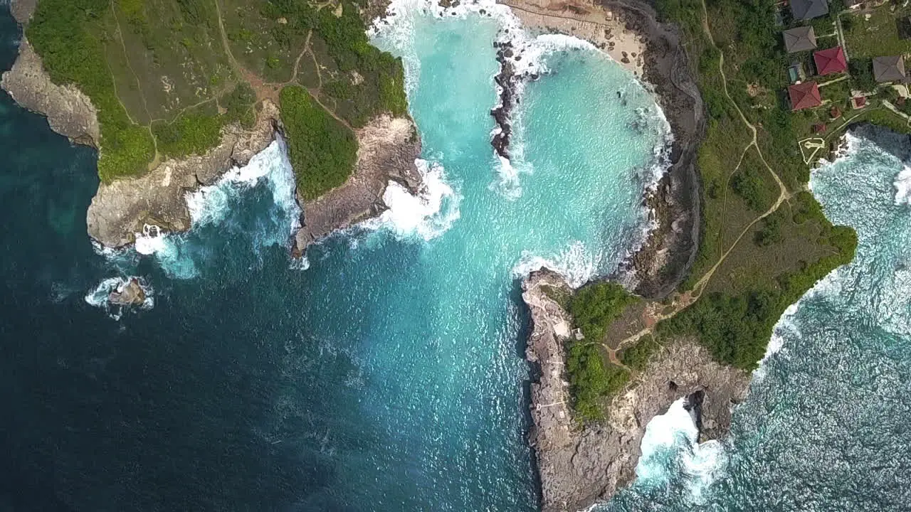 Aerial View Of Beautiful Pristine Blue Lagoon Bali Destinations