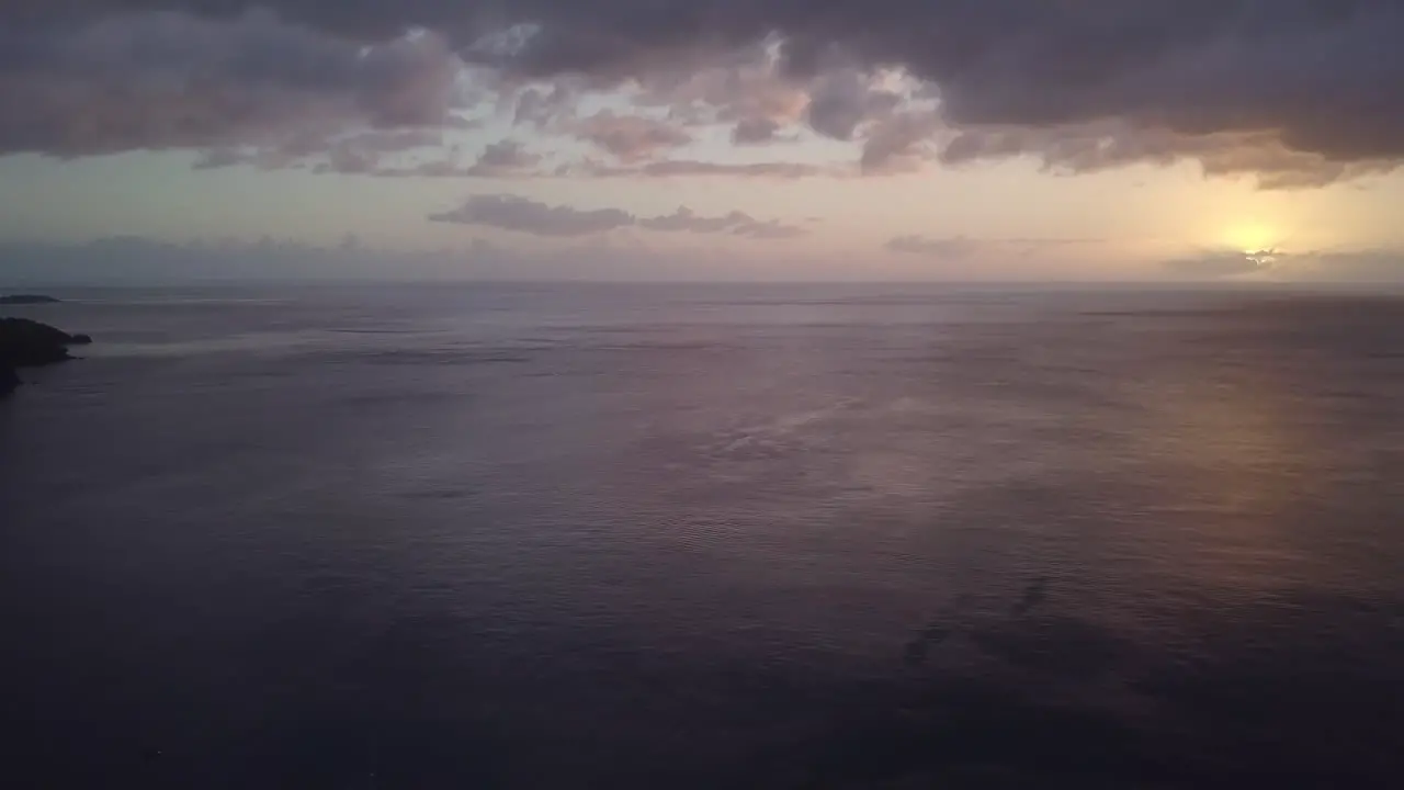 Aerial view of a sunset in the horizon