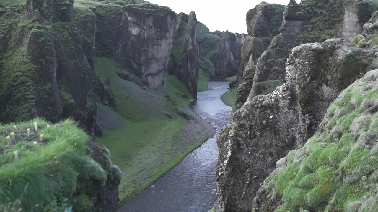 Landscape of river in rocky ravine