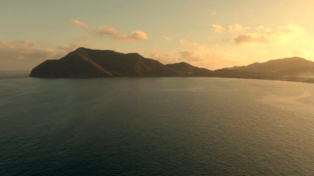 Calm Waters Of North Pacific Ocean During Golden Hour In Manzanillo Coast In Mexico