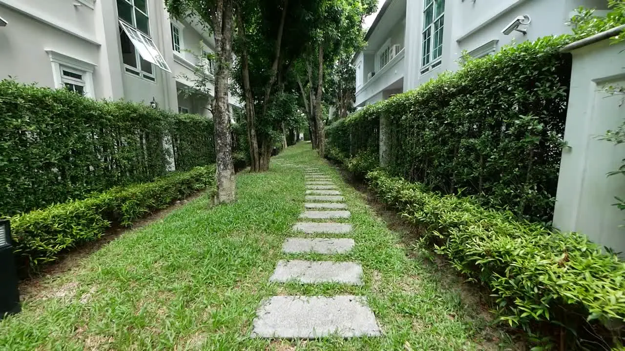 Walking Path Made of Stone Brick In the Garden