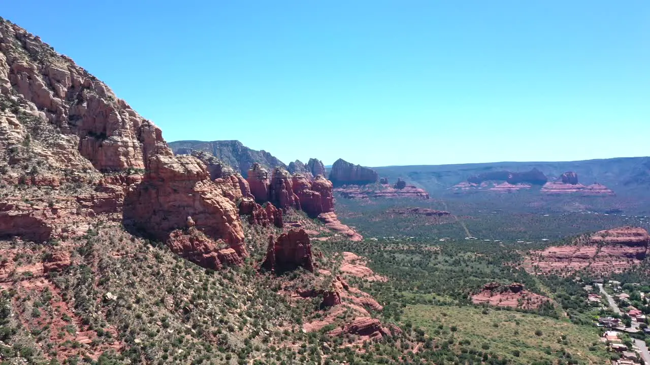 Aerial View Of Rugged Steep Canyon And Red-rock Buttes Near Sedona Arizona USA