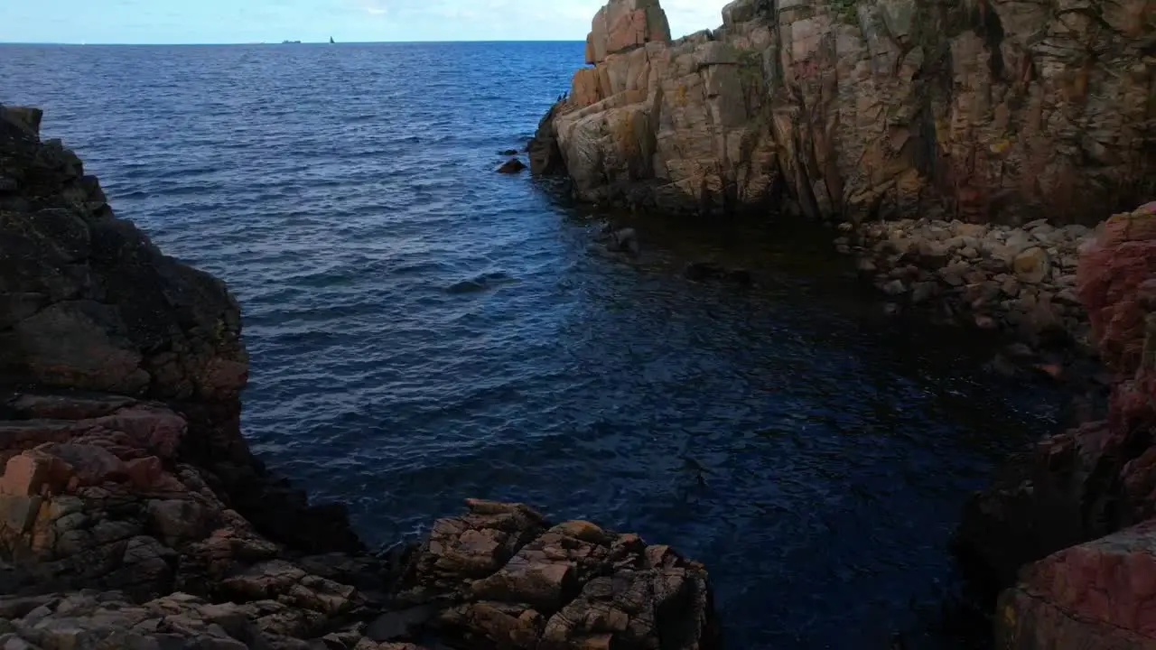 Red rocks by the sea