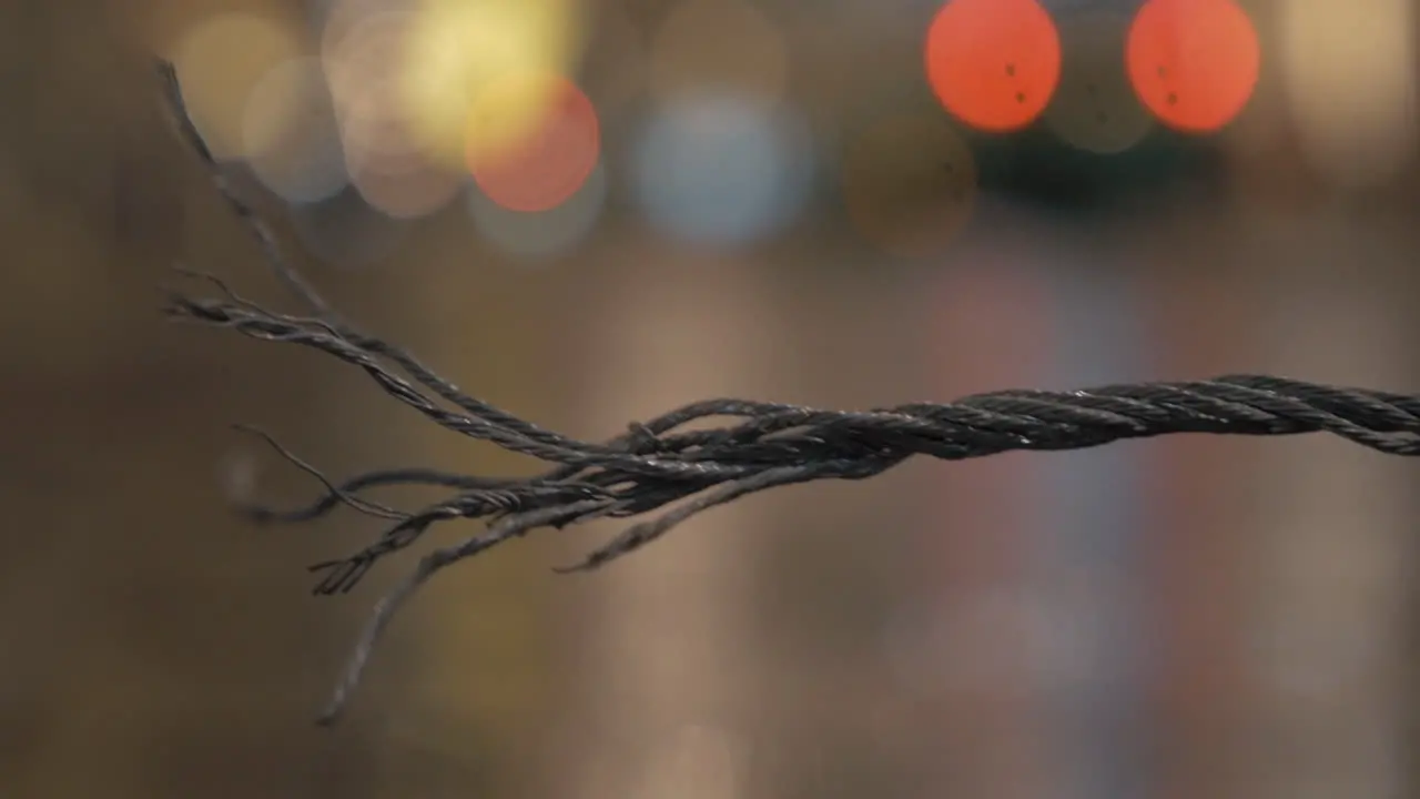 Frayed wire in the street