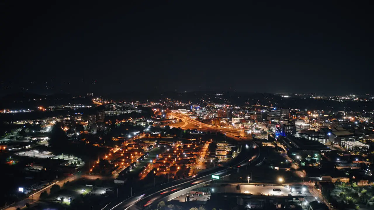 Highway 27 from Downtown Chattanooga Aerial Hyperlapse at Night