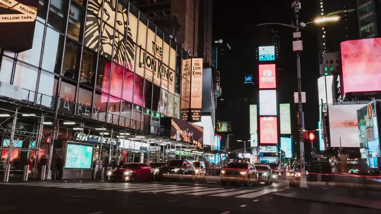 Time-lapse of times square in New York City during the winter