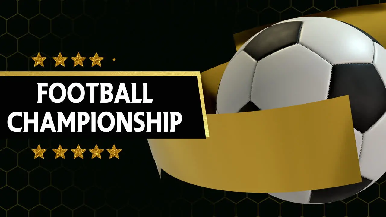 Football Title Animation with Black and Gold with Text