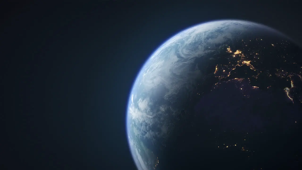 Beautiful 3d earth planet animation Space Zoom spinning view