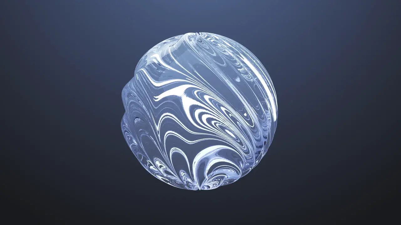 Round sphere made of water waves isolated on dark blue degraded background