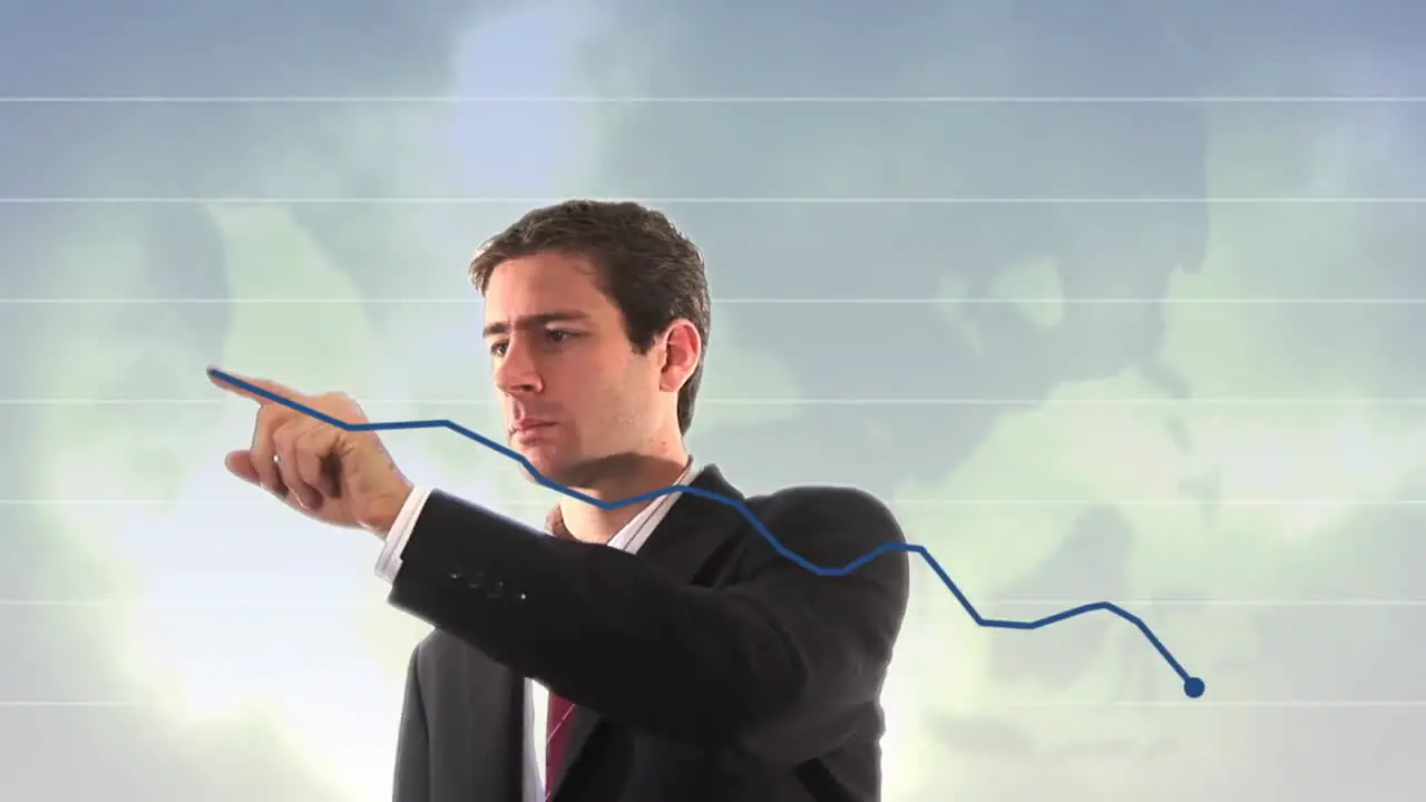 Stock Footage of Businessman showing upward Graph