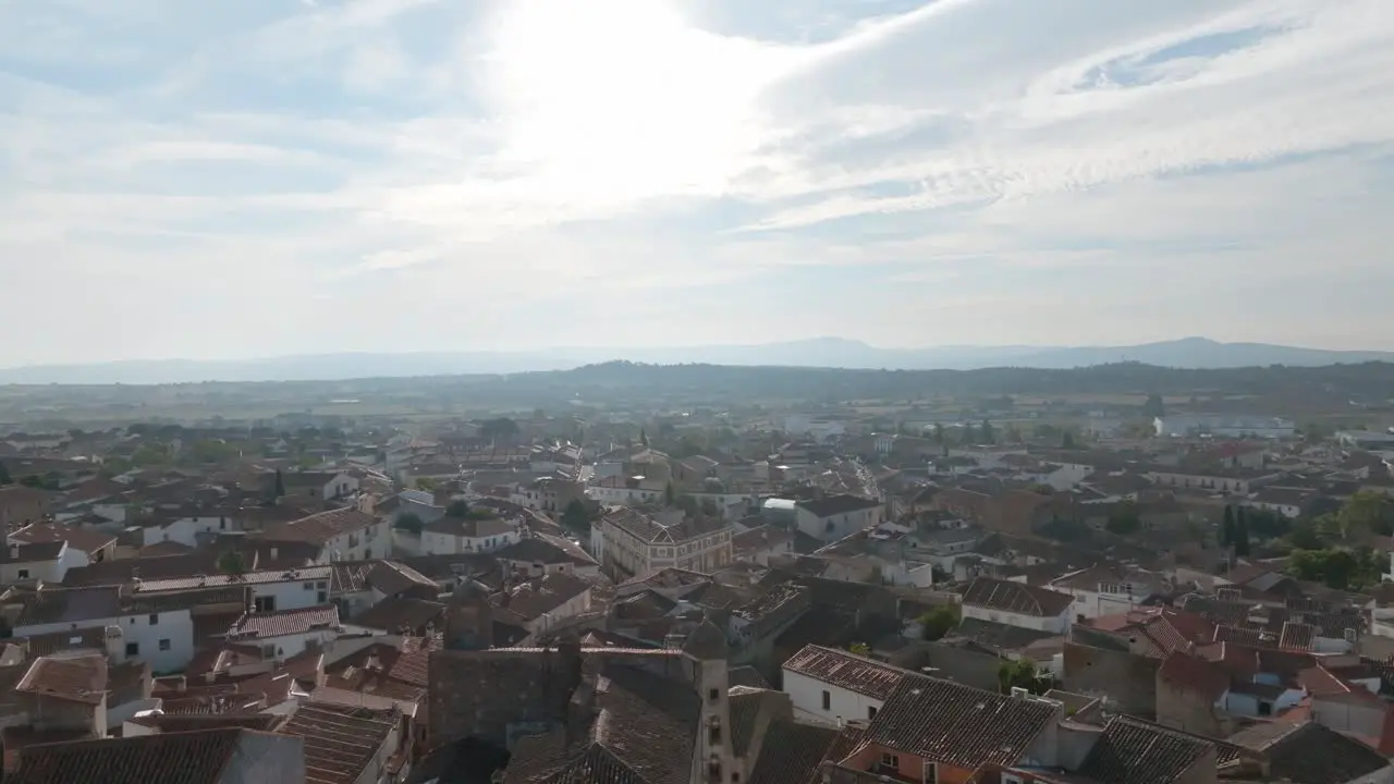 Aerial view of the historic village of Trujillo Extremadura Spain