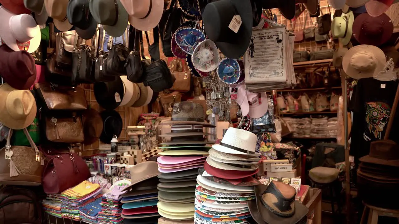 Selling hats and souvenirs at the gift shop