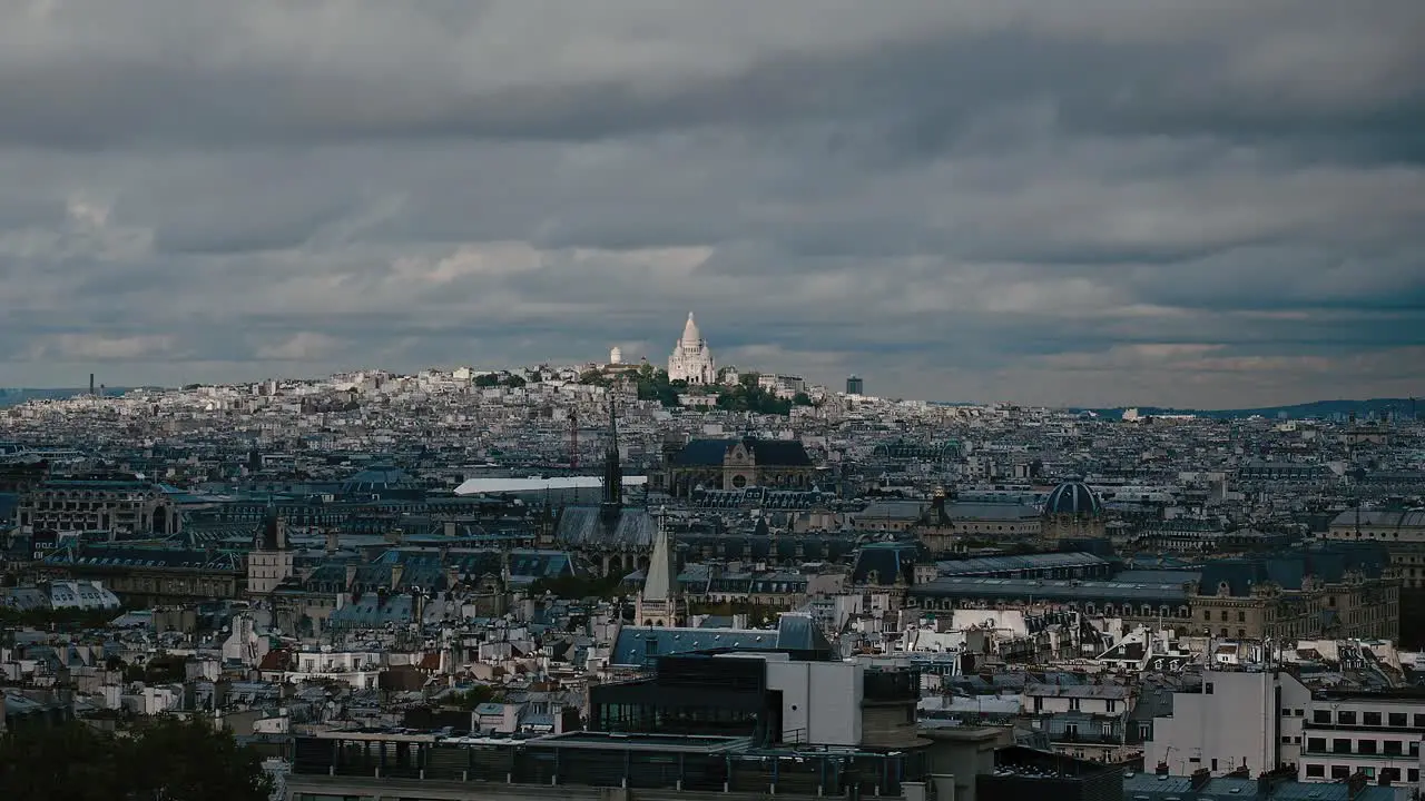 Aerial view of Sacre Couer and Paris rooftops