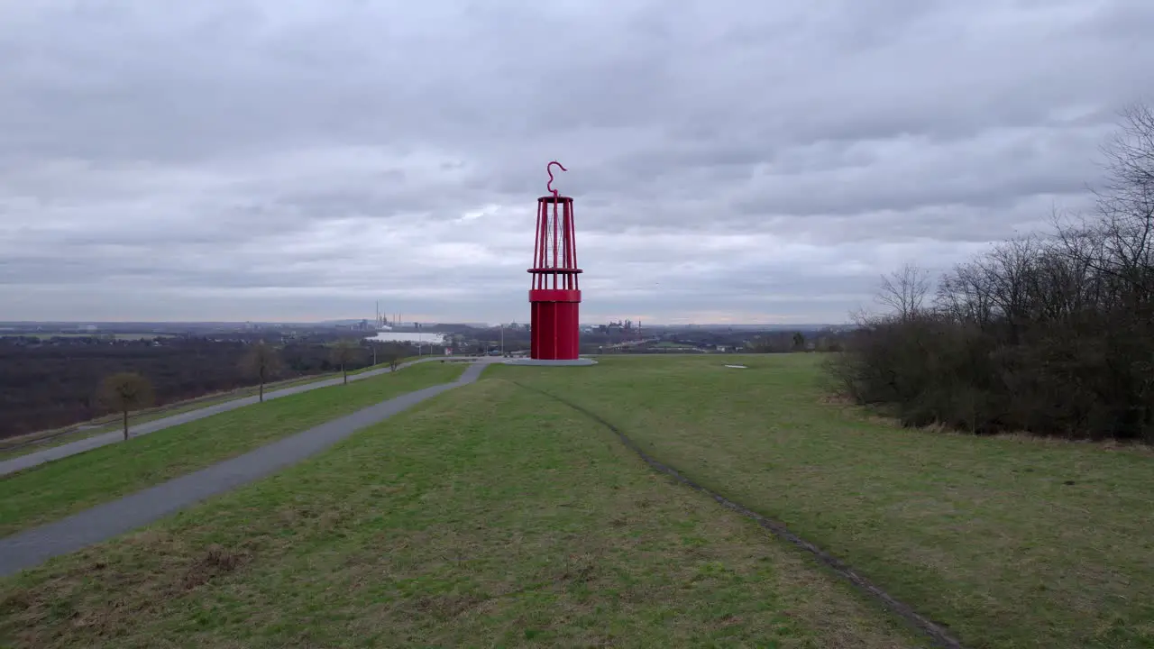 Halde Rheinpreussen Art installation Moers NRW zoom in overcast weather